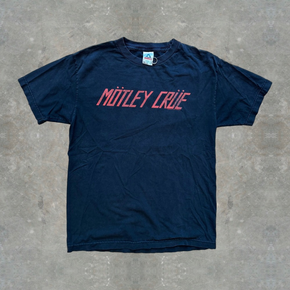 Vintage 2005 Motley Crue Band T-Shirt Alstyle AAA Black Sunfaded Mens Medium